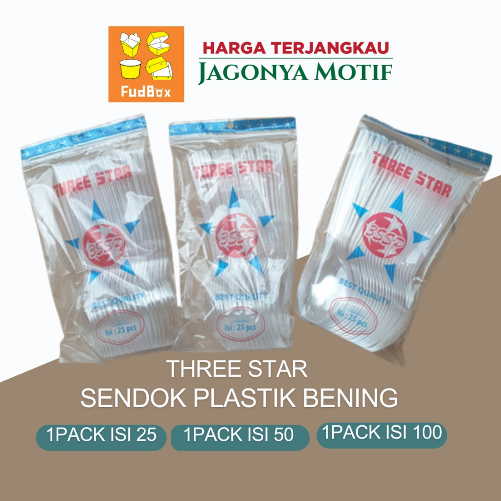 Jual Sendok Plastik makan Bening Putih Untuk Rice Bowl isi 1pack 25 pcs ...