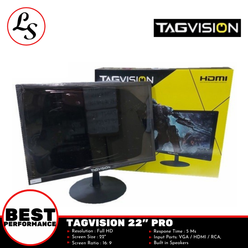 Jual TAGVISION MONITOR 22 Inch Built in Speaker 5ms Input Ports HDMI ...