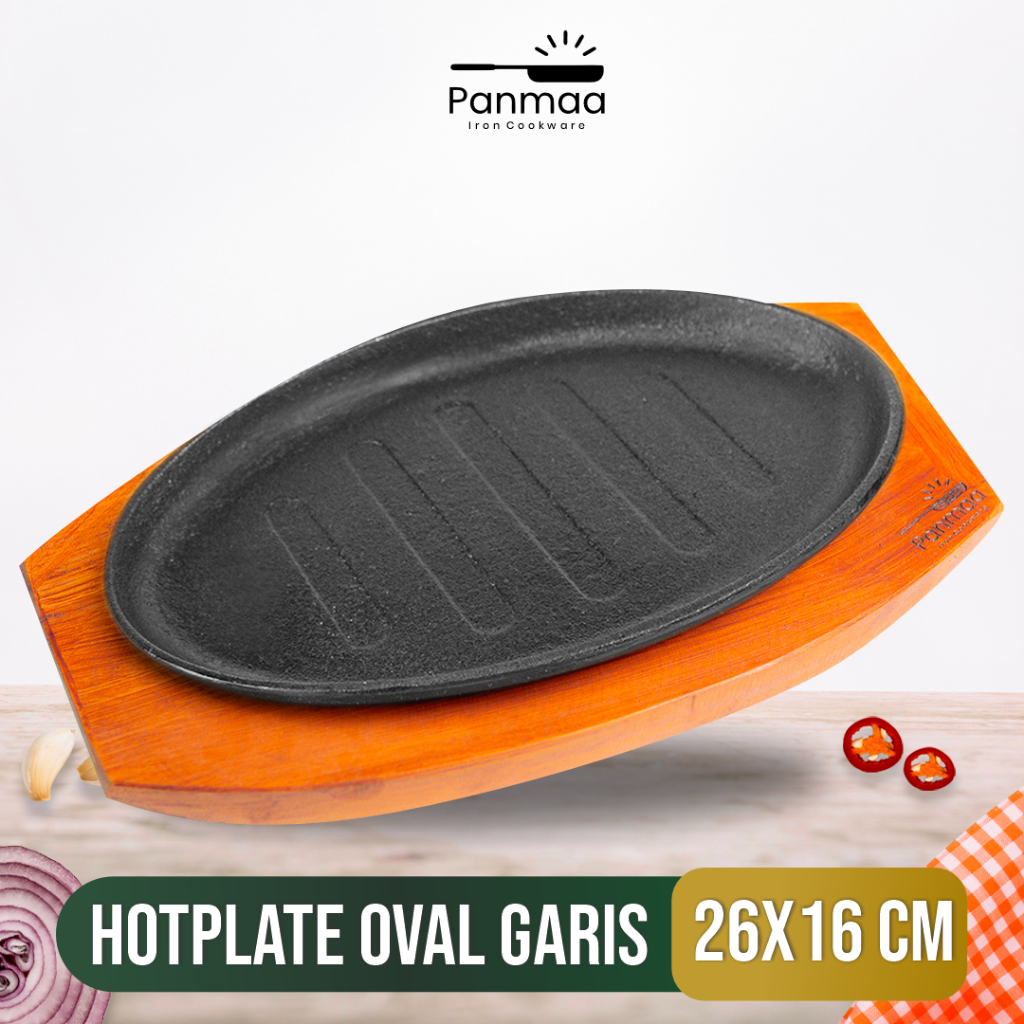 Jual Panmaa Cast Iron Hot Plate Steak Piring Steak Oval Garis X Cm Shopee Indonesia