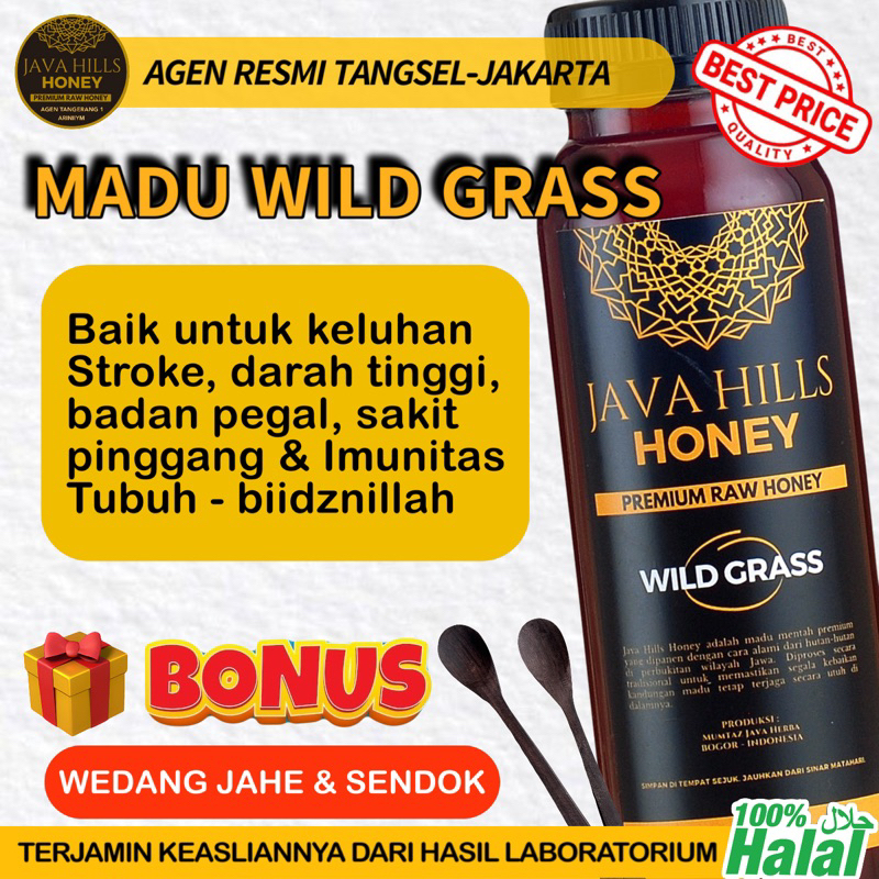 Jual madu WILD GRASS JAVAHILLS 330gr stroke pegal darah tinggi murni ...