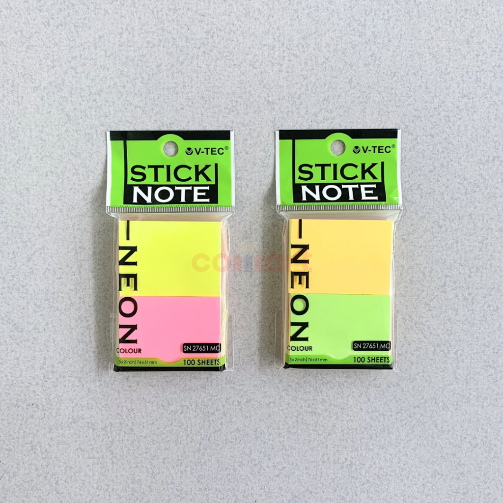 Jual Sticky Note Neon Vtec SN 27651 MC - Stick Note Vtec 3x2inch - Book ...