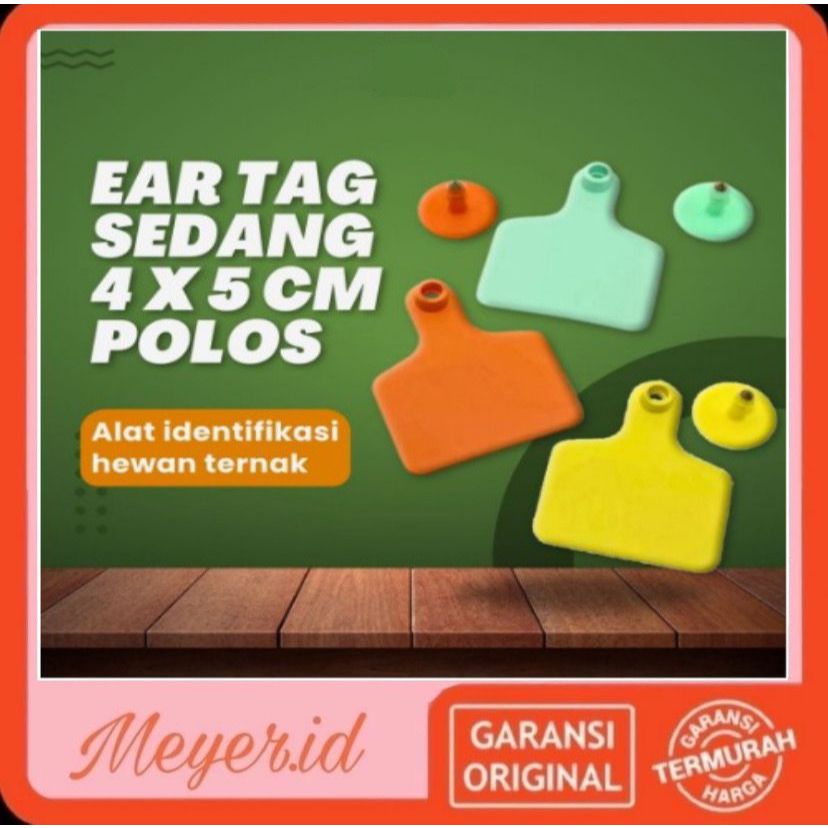 Jual Ear Tag 4x5 cm POLOS ECERAN Eartag Anting Hewan Ternak Sapi Babi ...