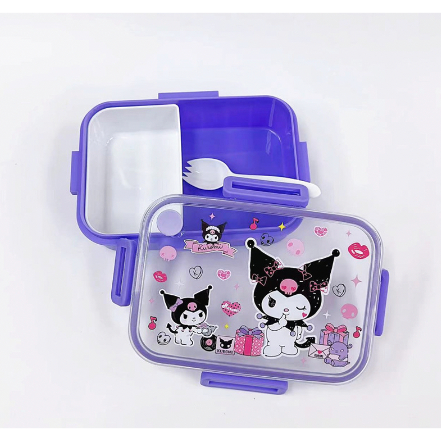 Lunch box Kotak Makan Karakter Sanrio Kuromi My Melody Cinnamoroll 4 Grid  1200ML 6020 BPA FREE