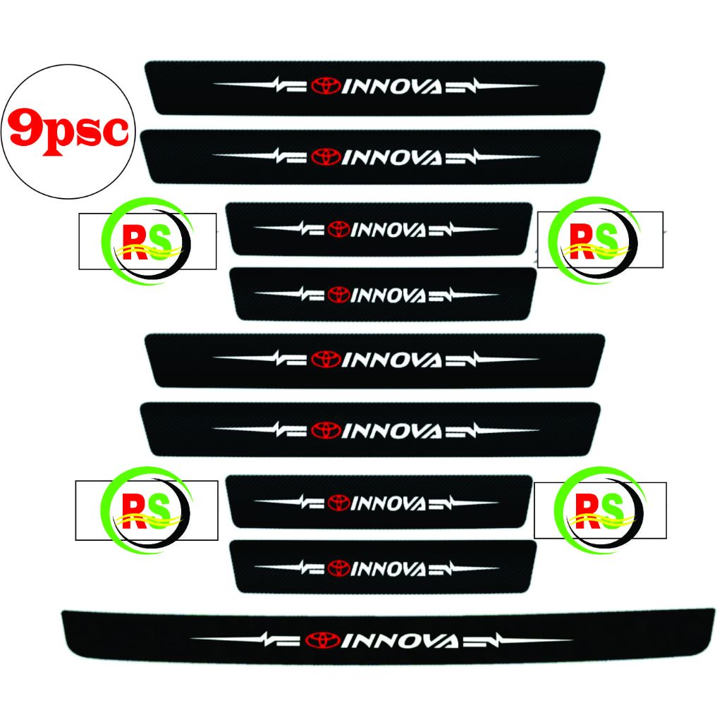 Jual stiker 9 pcs stiker carbon toyota innova cutting stiker pelindung ...