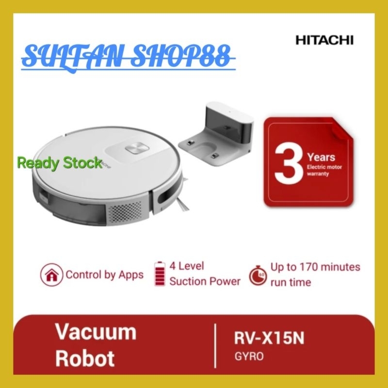Jual HITACHI VACUUM CLEANER ROBOT RV-X15N 2 IN 1 VACUUM And MOPPING I ...