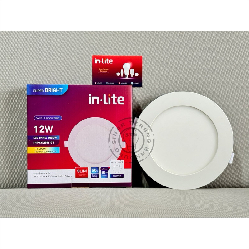 Jual LAMPU PLAFON LED PANEL LIGHT INLITE TRI COLOUR 12W 12 WATT SWITCH ...