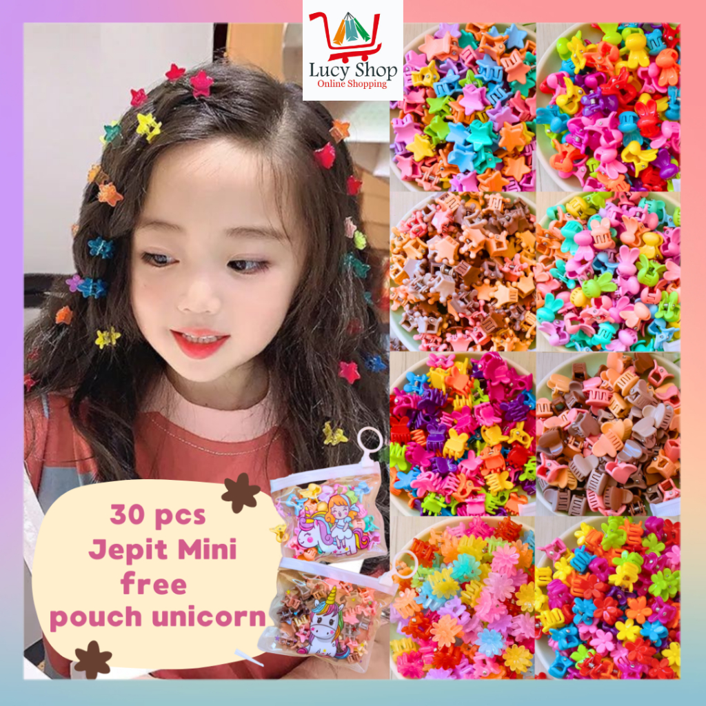 Jual Jepit Rambut Mini 30 PCS Free Pouch Unicorn Anak Kecil Lucu ...