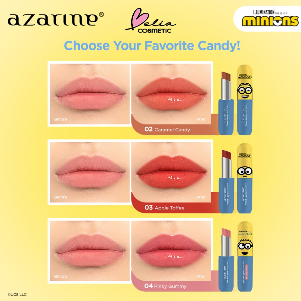 Jual ❤ BELIA ❤ AZARINE x MINIONS Tinted Lippiecable Balm Series