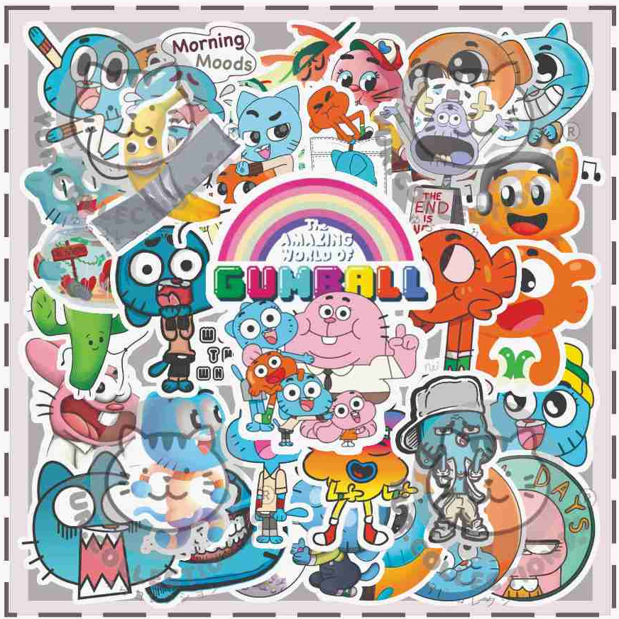 Jual (30 PCS) Sticker Kartun/ Sticker Amazing World Gumbal Glossy ...
