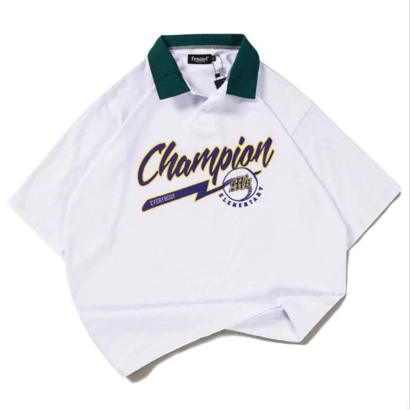 Jual Fennel Baju Oversized Rugby Lengan Pendek Champion T-Shirt Cowok ...