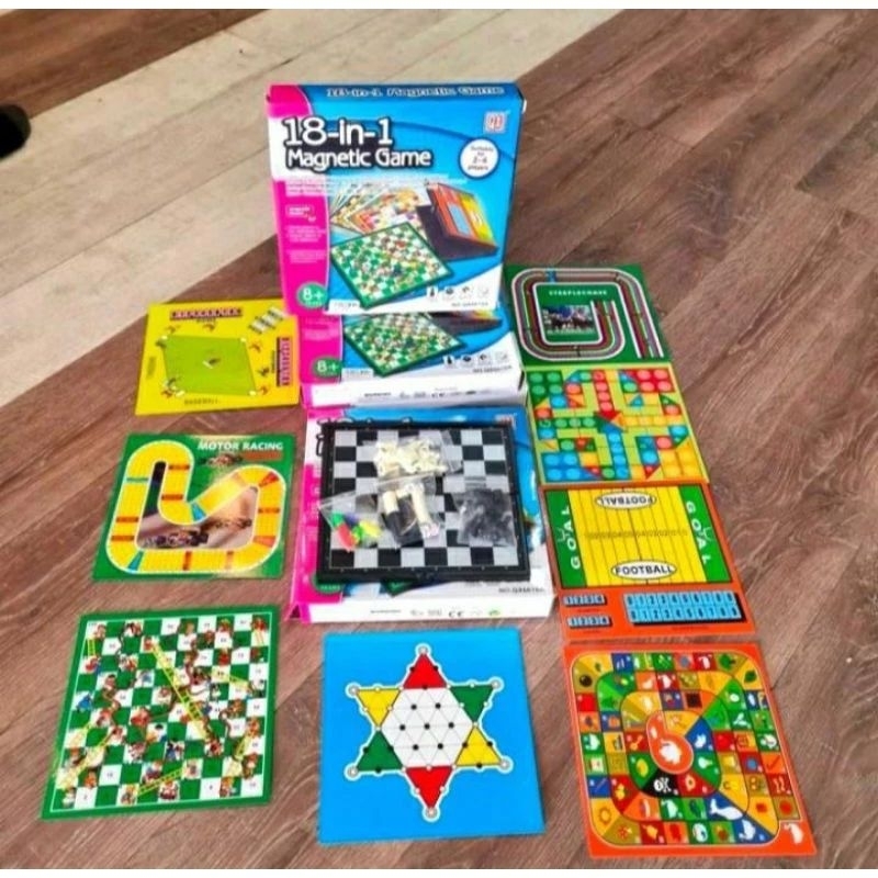 Jual Mainan 18 in 1 Magnetic Game Family Board Games Permainan Catur ...