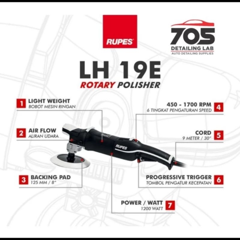 Jual RUPES LH19E Rotary Polisher | Shopee Indonesia