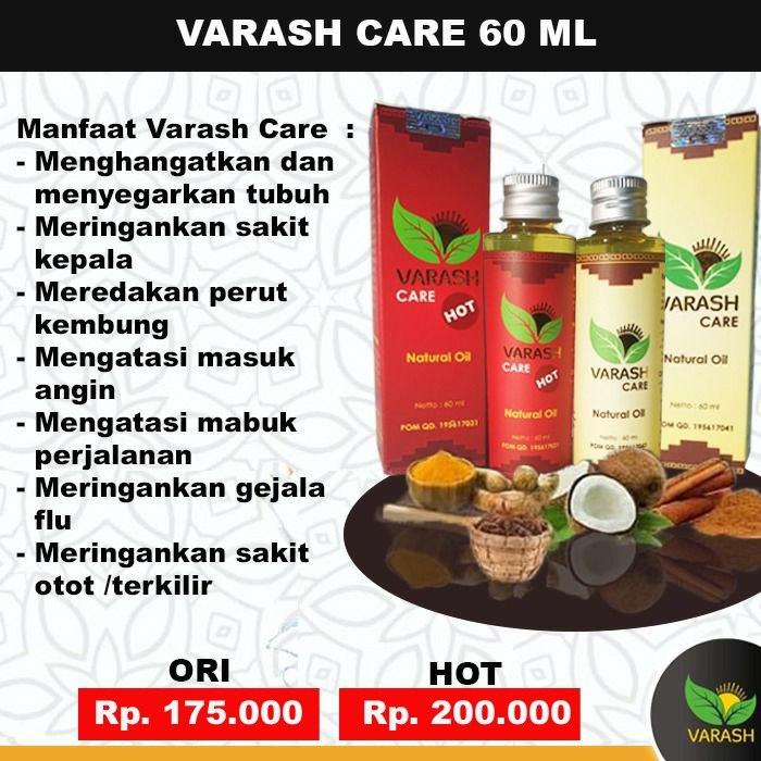 Jual VARASH CARE NATURAL OIL 60 ML (ORIGINAL) | Shopee Indonesia