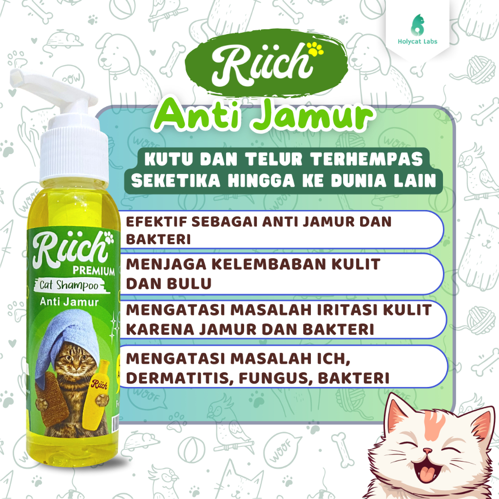 Jual Riich rich shampo premium kucing antikutu antijamur 100ml | Shopee ...