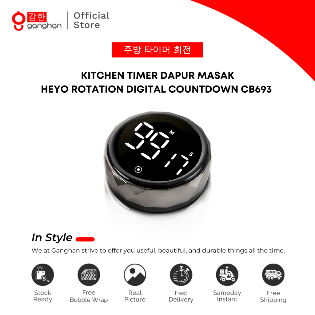 Jual Ganghan Timer Dapur Digital Magnetic | Rotation Countdown Kitchen ...