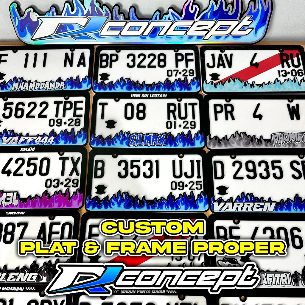 Jual Frame & Plat Nomor Akrilik Model Proper Custom Desain ( DKCONCEPT ...