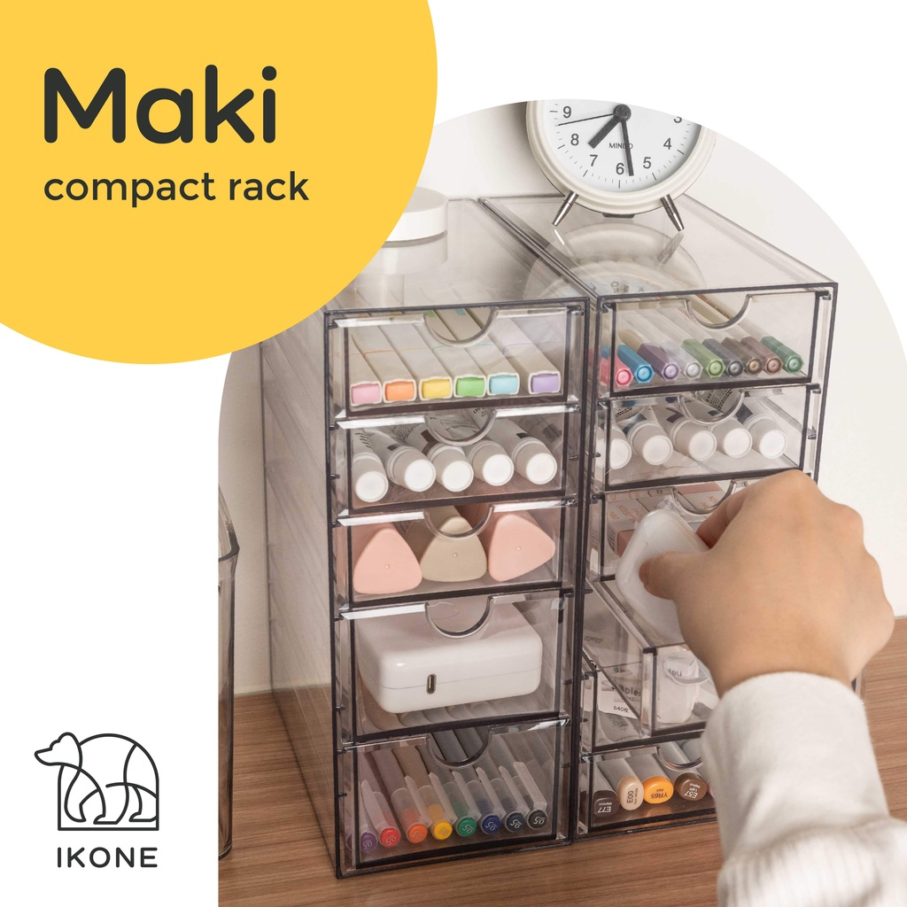 Jual 【IKONE】MAKI Organizer Box Snacks Rak Laci Bening Compact Rack ...