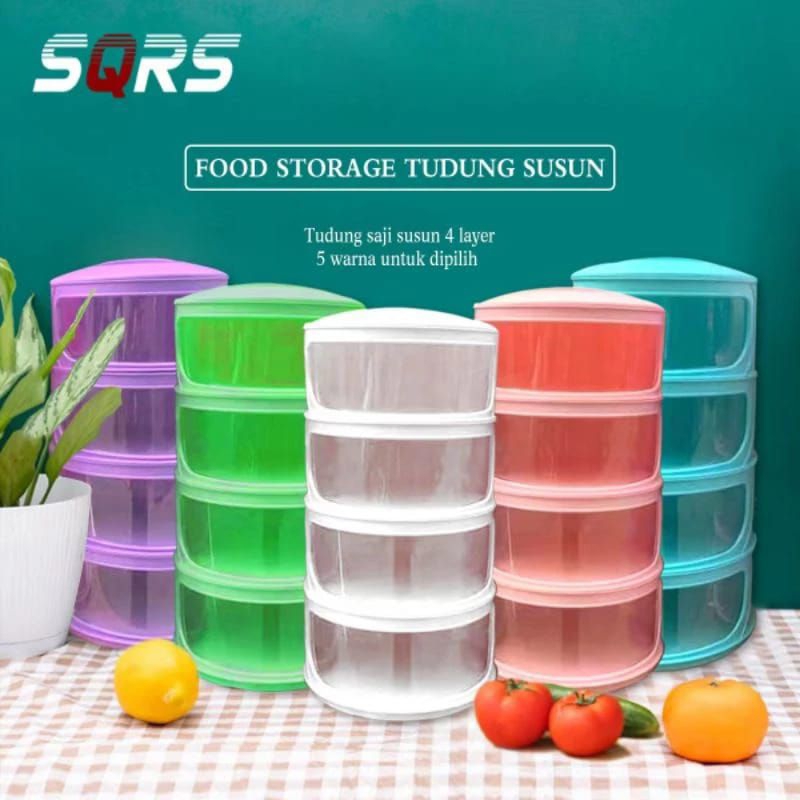 Jual Rak Penyimpanan Makanan FOOD GRADE Tudung Saji 4 Susun FIT Lebih ...