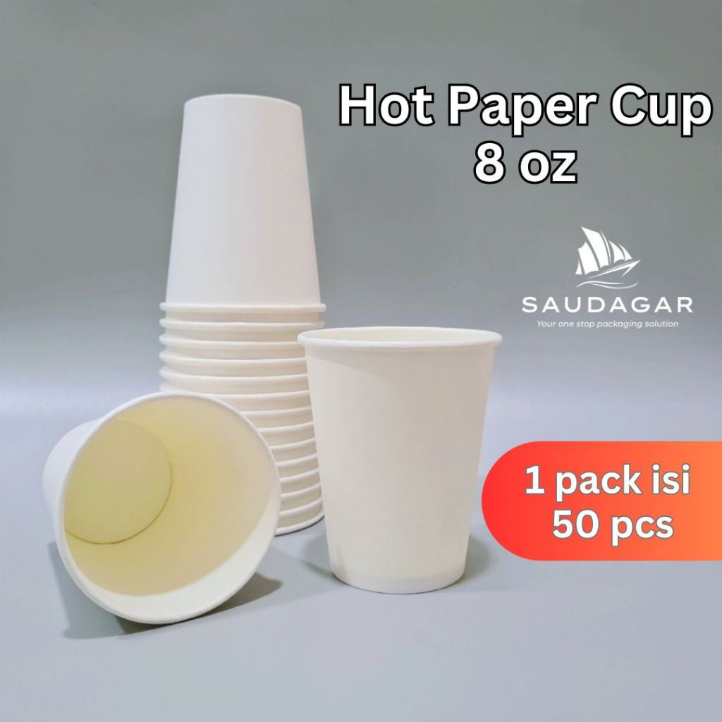 Jual Paper Cup 8 oz / Gelas Teh Kopi Putih Polos | Shopee Indonesia