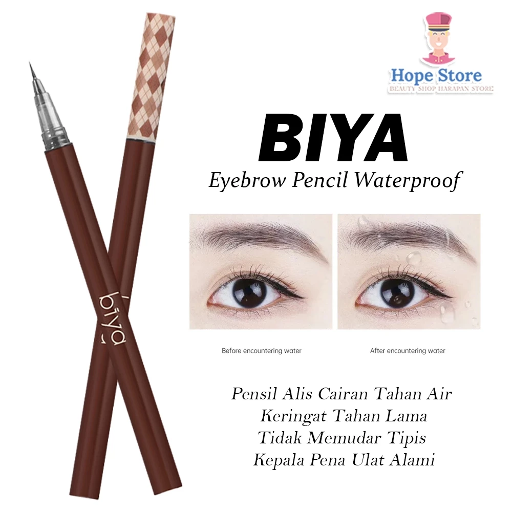 BIYA Eyebrow Pencil Ultra Pensil Alis Cair Kepala Tipis Tahan Air Pena Tato Alis Eyeliner Berbaring | AutoStock