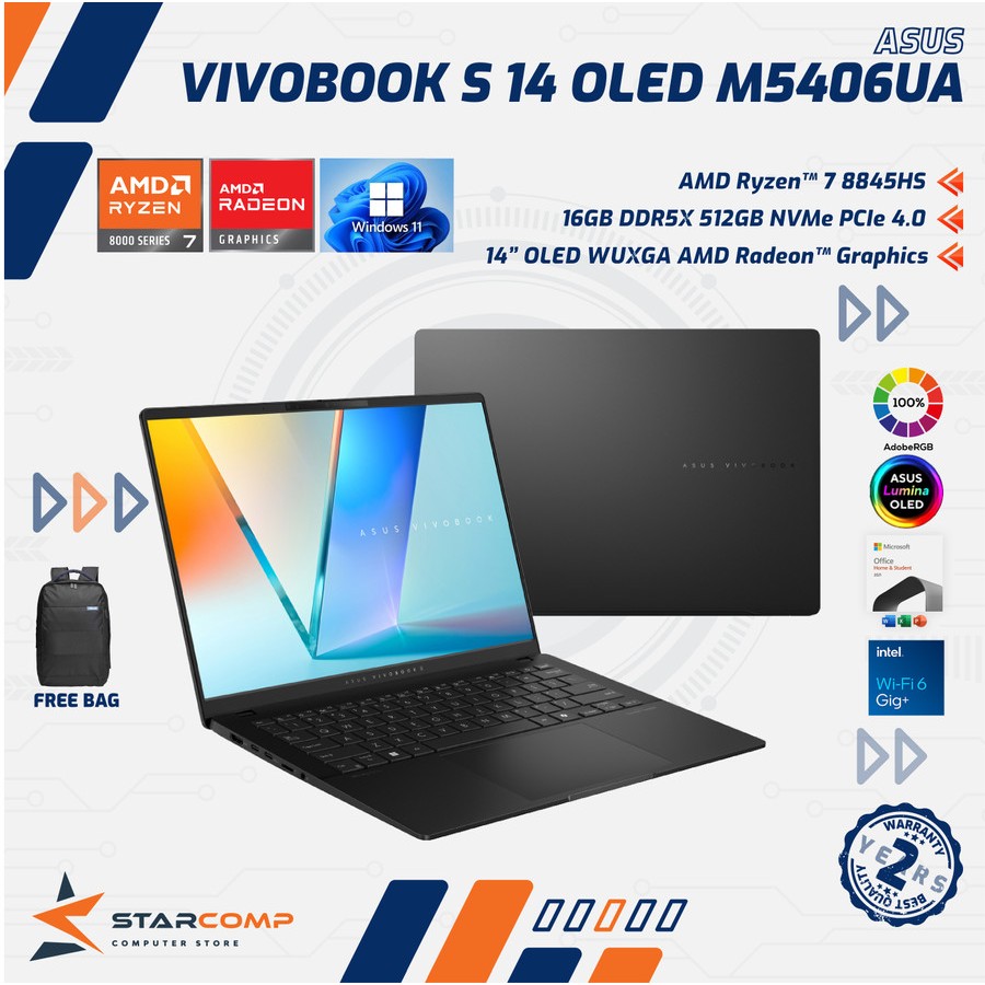 Jual Asus Vivobook S14 M5406UA-OLED752 Ryzen 7-8845HS 16GB 512GB