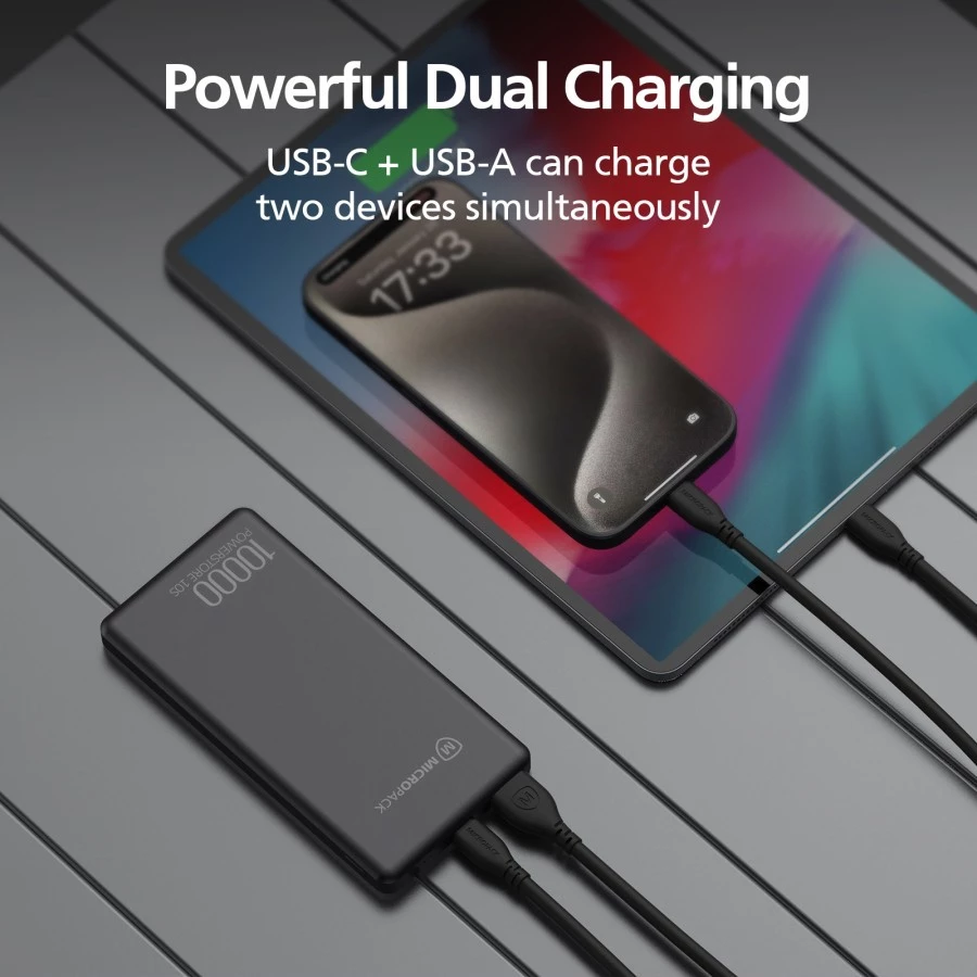MICROPACK POWERBANK 10000 MAH SLIM - POWER STORE 10 S - BLACK (PB-10S)
