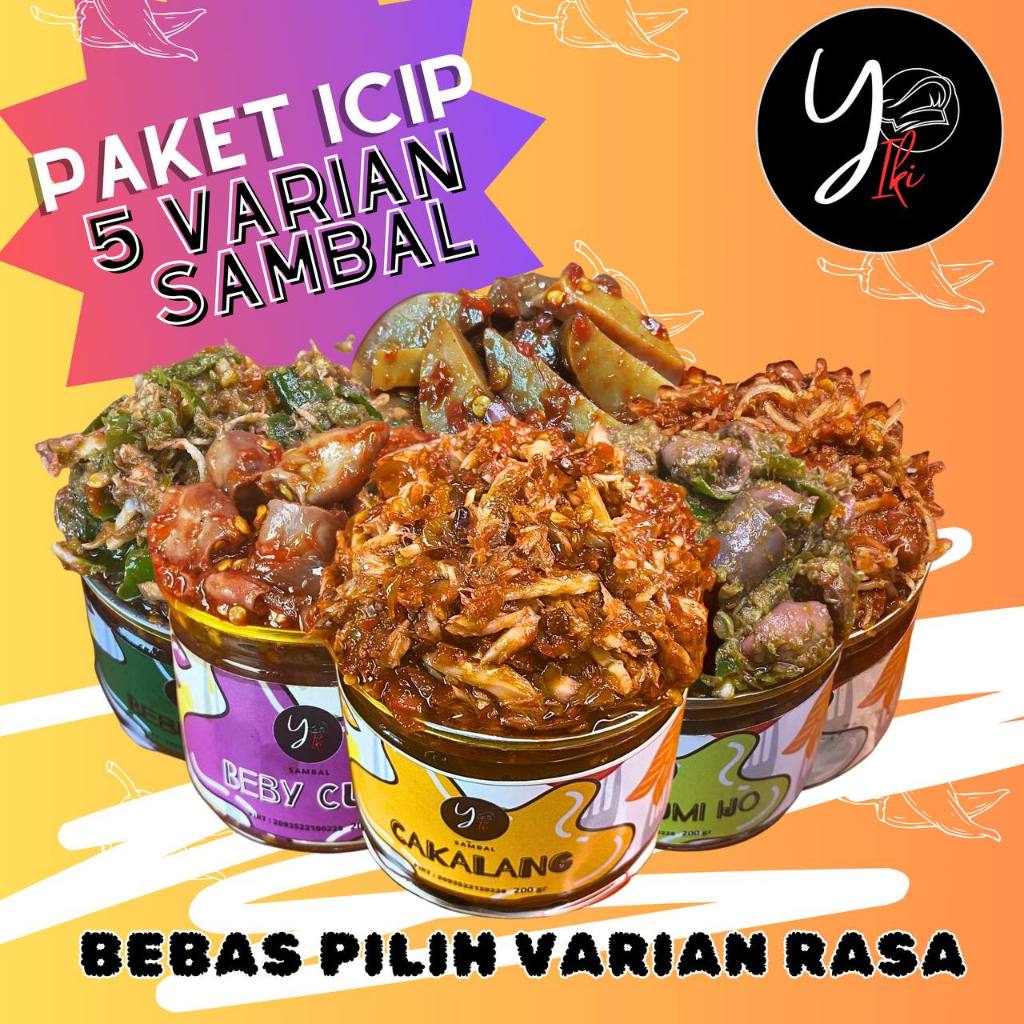 Jual YOIKI PAKET ICIP 5 VARIAN SAMBAL SUPER PEDAS | Shopee Indonesia
