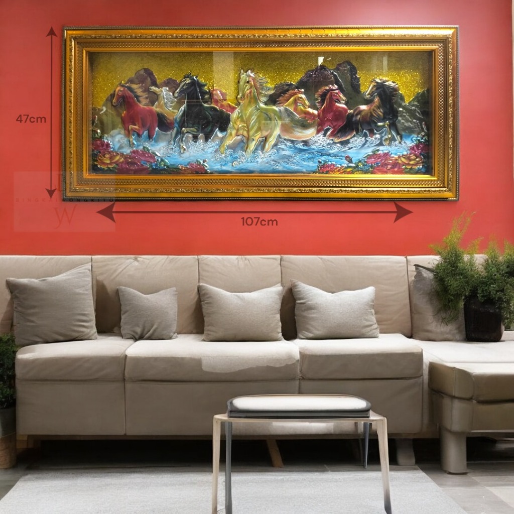 Jual Hiasan Dinding Foil Pemandangan Gambar Kuda dan Ikan|Bingkai Indah ...