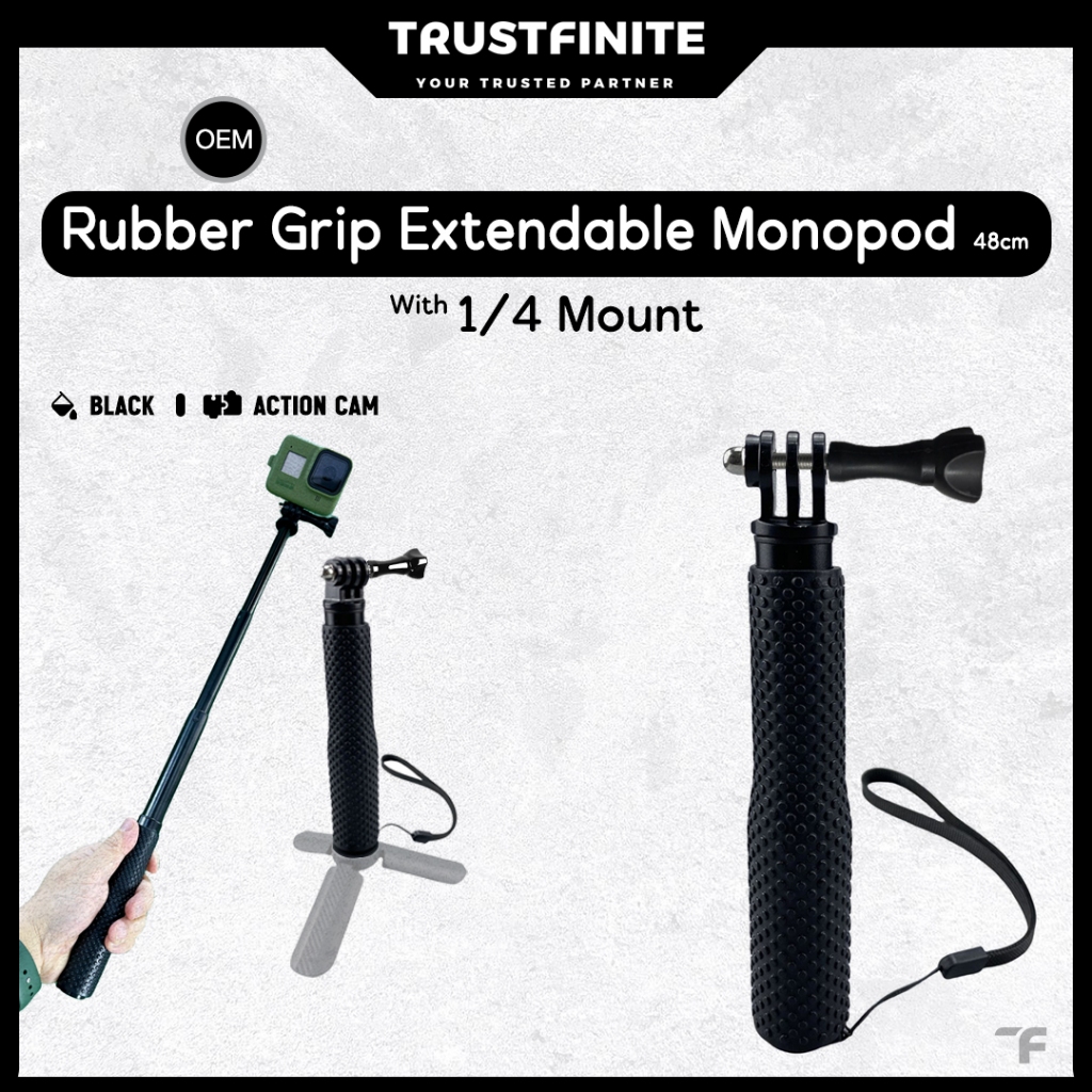 Jual Rubber Extendable Grip Monopod 48cm / Tongsis Osmo Action Cam ...