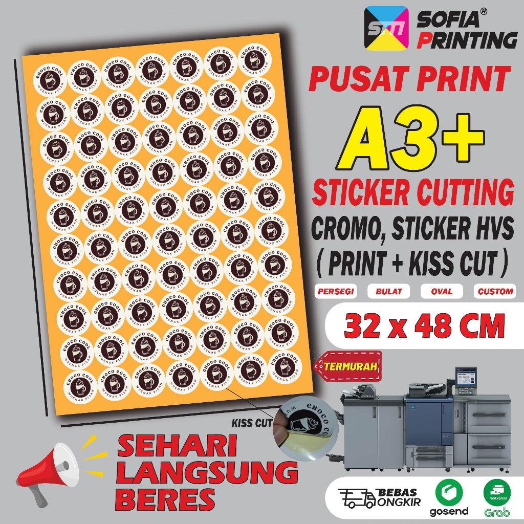 Jual Cetak Sticker Cromo dan Print Stiker HVS A3+ | Print + Kiss Cut ...