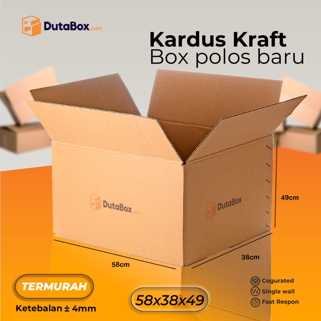Jual Kardus Box Baru 58X38X49 ( Single Wall ) Kardus packing | Shopee ...