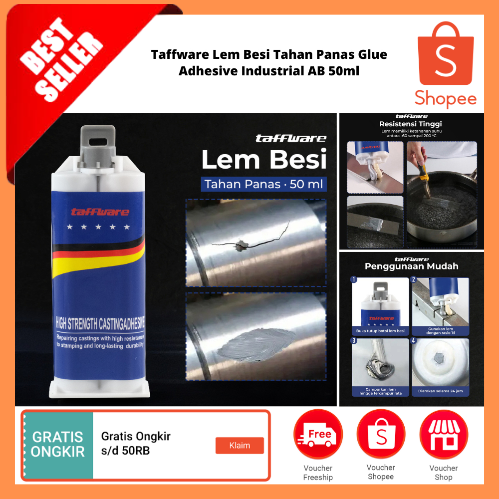 Jual Lem Besi Tahan Panas Glue Adhesive Industrial AB 50ml / Lem ...