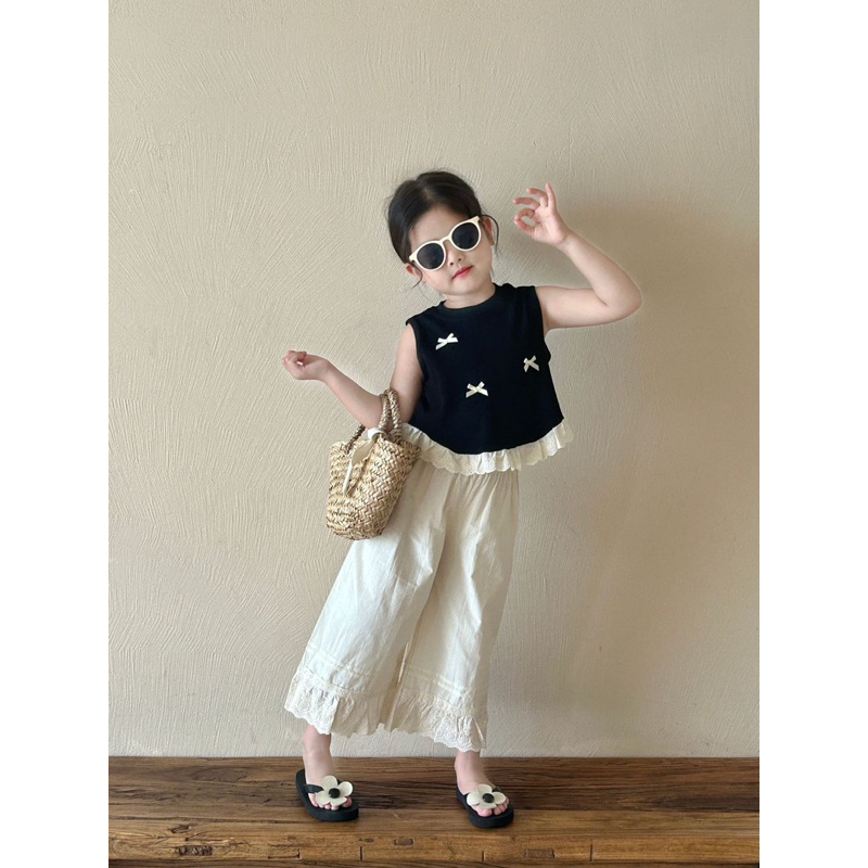 Baby ribbon tops Black Lotta baby ribbon tops black - メルカリ