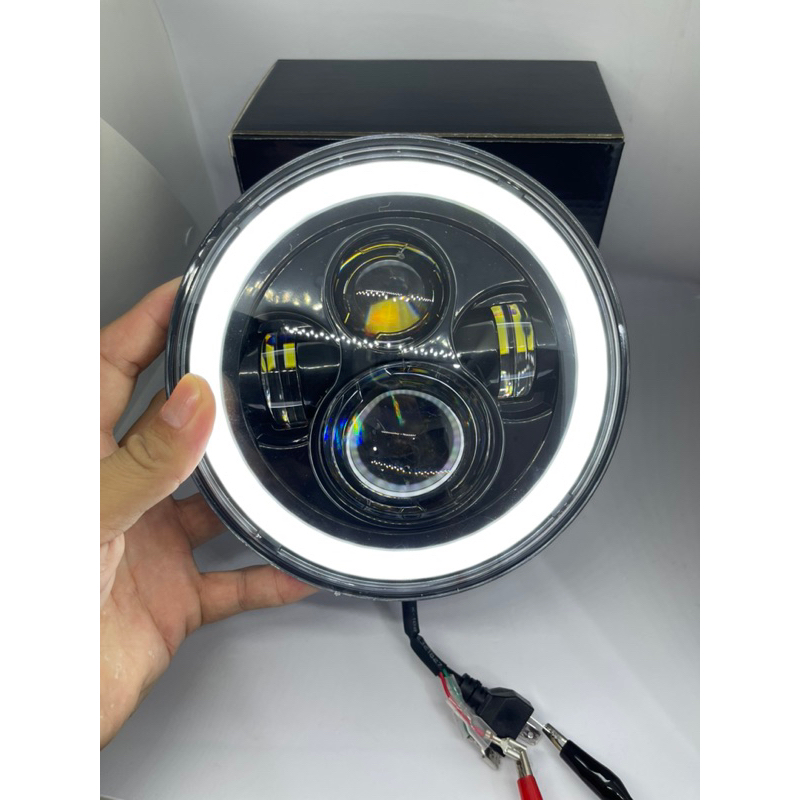 Jual Lampu LED 7 inch 4 Mata Lensa 2 Warna High/Low | Shopee Indonesia