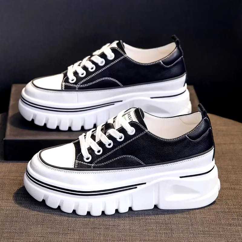 Sepatu Wanita Canvas Bertali Fashion Import Korea Sepatu Sneakers Wanita  Hak Tinggi Sepatu Sekolah