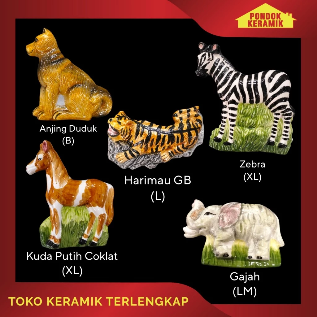Hiasan Dinding Karakter Hewan Darat Lucu Pajangan Wall Decor Keramik