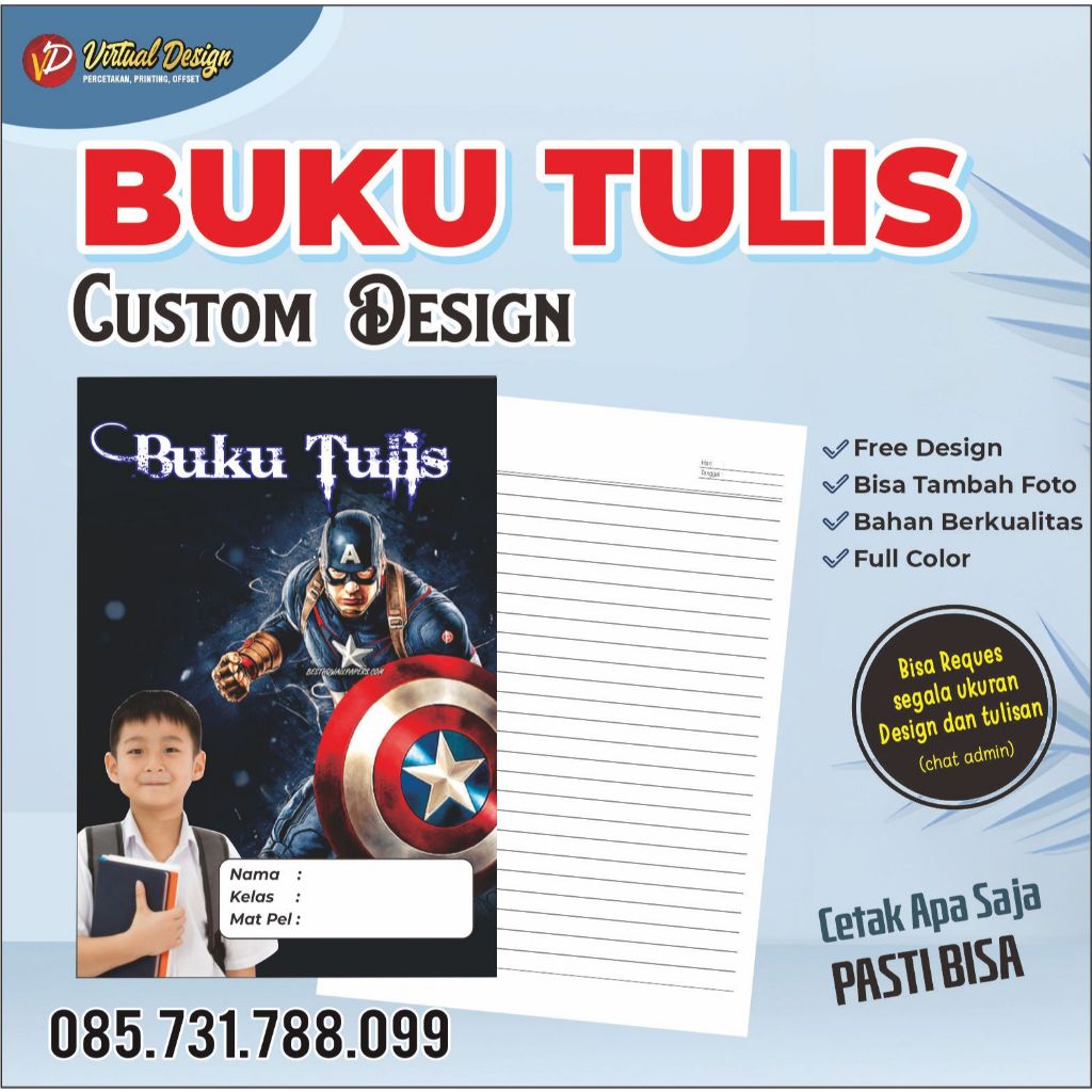 Jual BUKU TULIS CUSTOM || BUKU TULIS ANAK || BUKU TULIS SEKOLAH CUSTOM