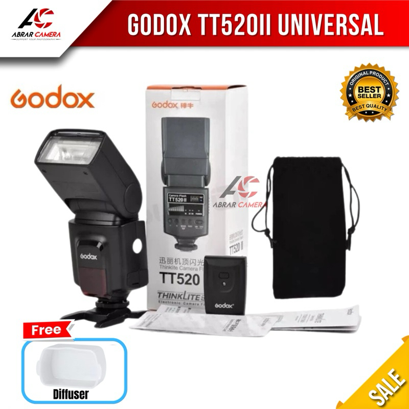 Jual Godox Thinklite camera flash TT520II + Trigger + bonus Diffuser ...