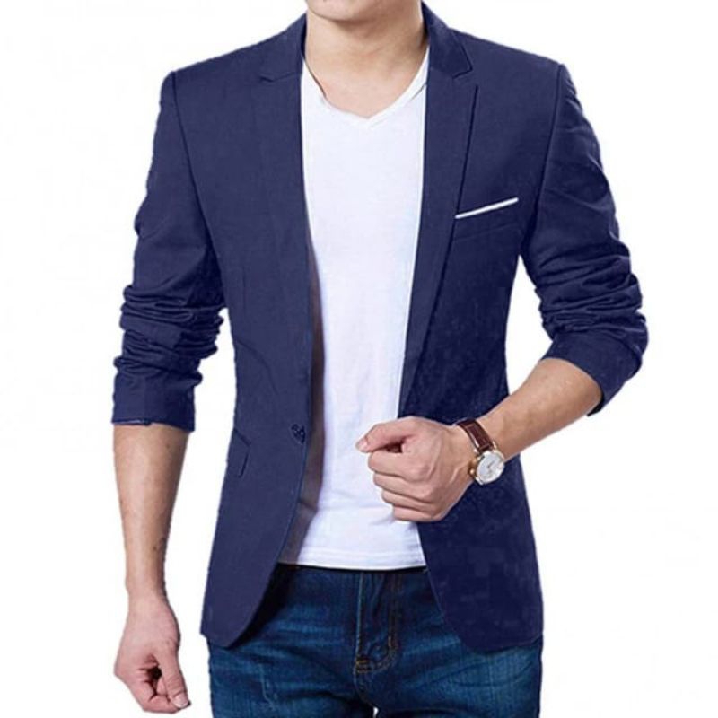 Jual Jas Blazer Pria Casual Blazer Pria Korea Style Shopee Indonesia
