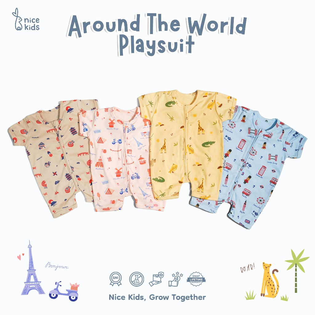 Jual Nice Kids - Playsuit Around The World Jumper Bayi New Born Baby ...