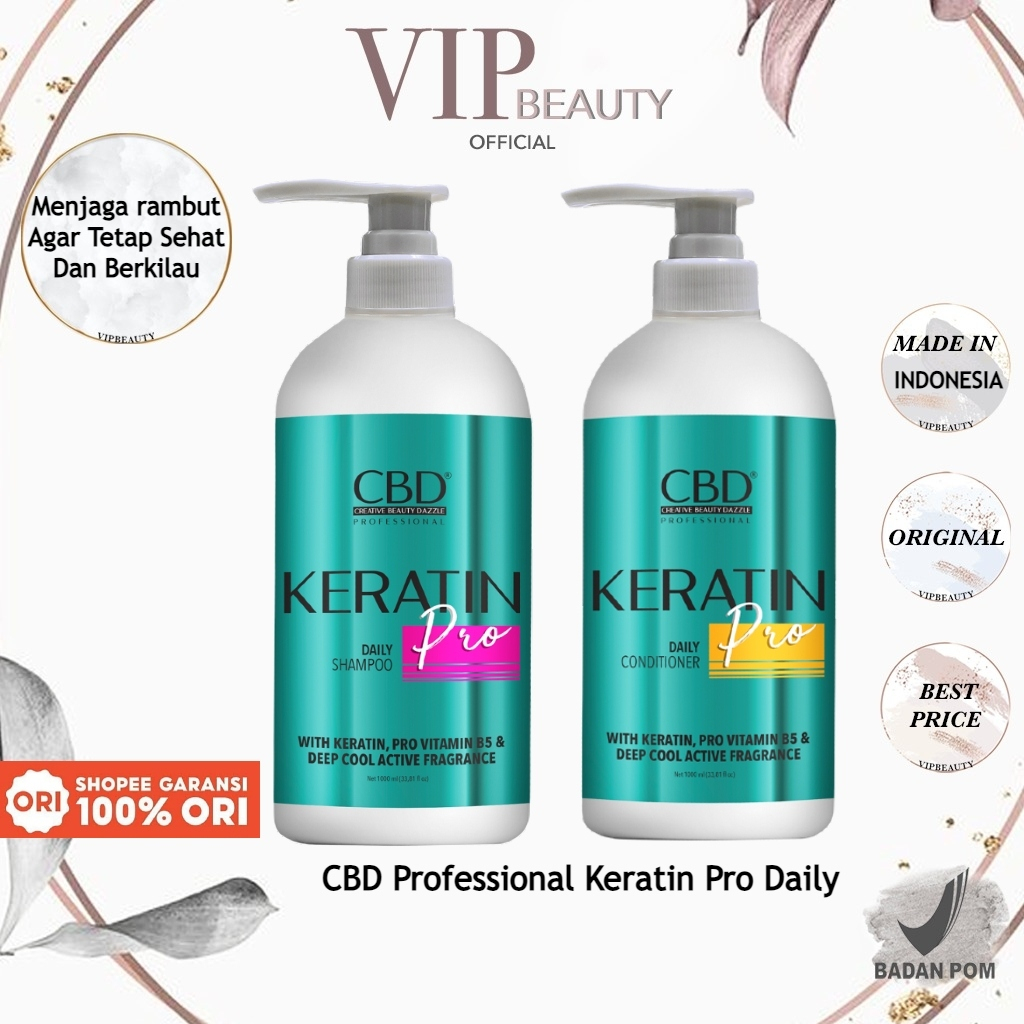 Jual CBD Professional Keratin Pro Daily Shampoo | Conditioner 1000ml ...