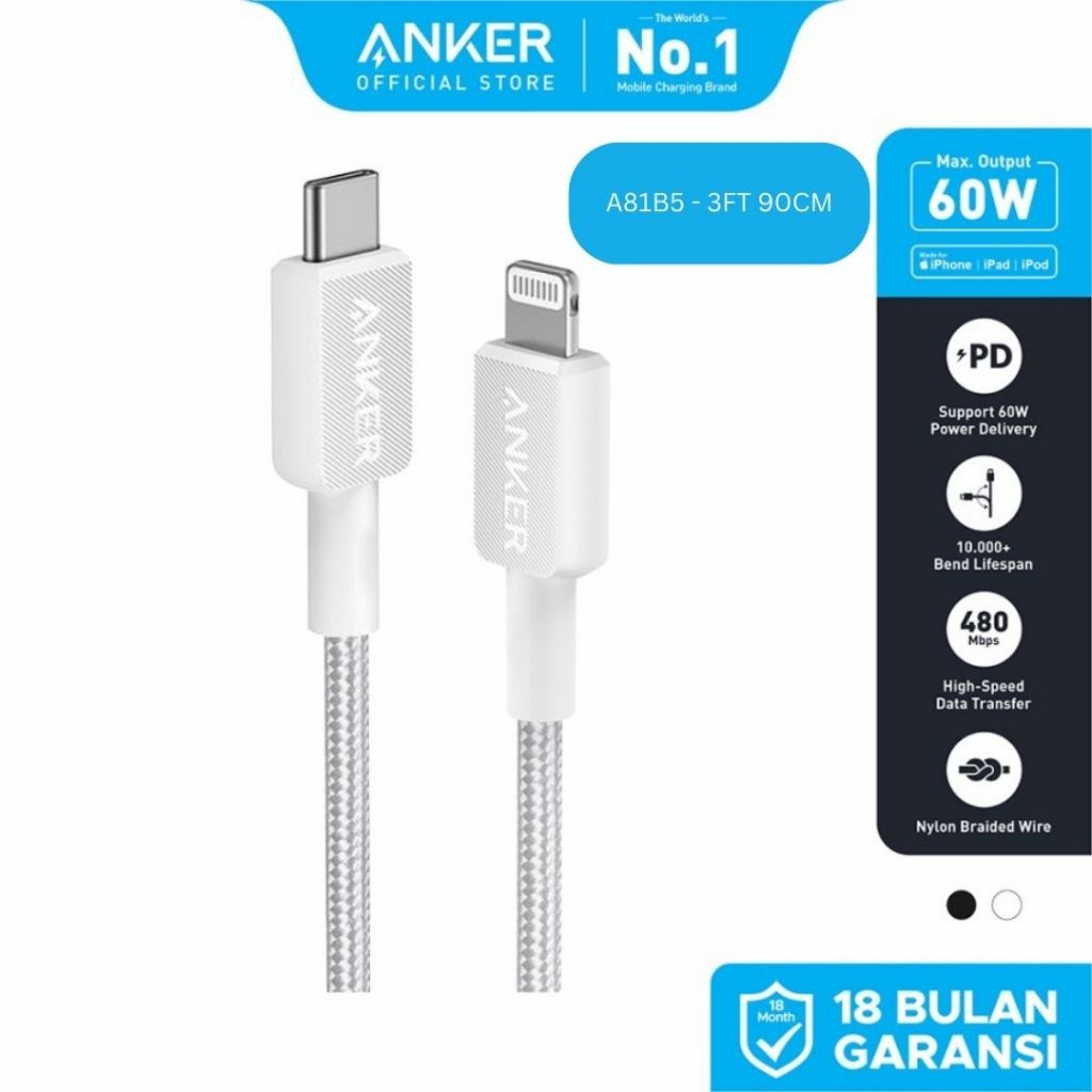 Charging Cable Usb To Lightning C Kabel Charger Anker 322 USB