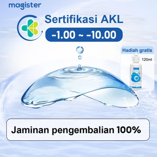 Magister Softlens with solutin Minus Clear lens (-1.00 s/d -10.00) lensa kontak 14.00mm 6 Monthly softlen  nyaman dan alami（Solusi perawatan hadiah waktu terbatas）