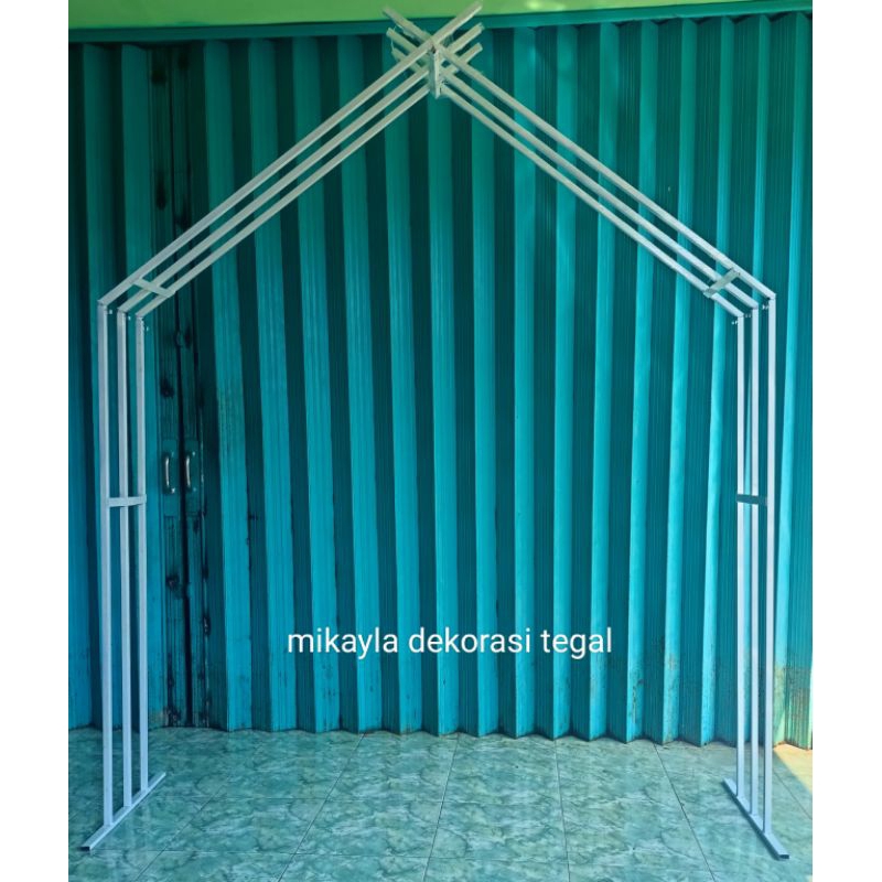 Jual PERGOLA BESI GAPURA PINTU MASUK 3 LAYER GAZEBO JALAN TINGGI 250cm