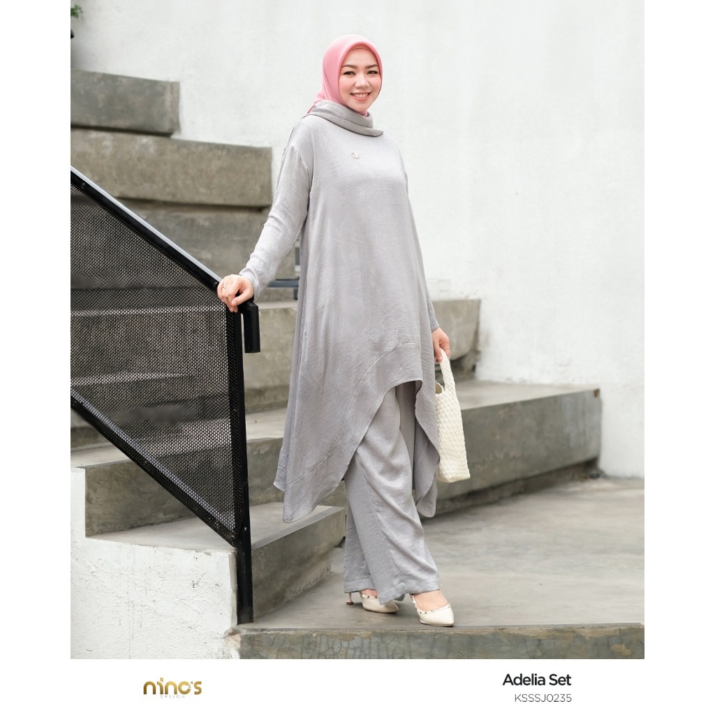 Jual Ninos Design Adelia Set celana Muslim turtle neck | Shopee Indonesia