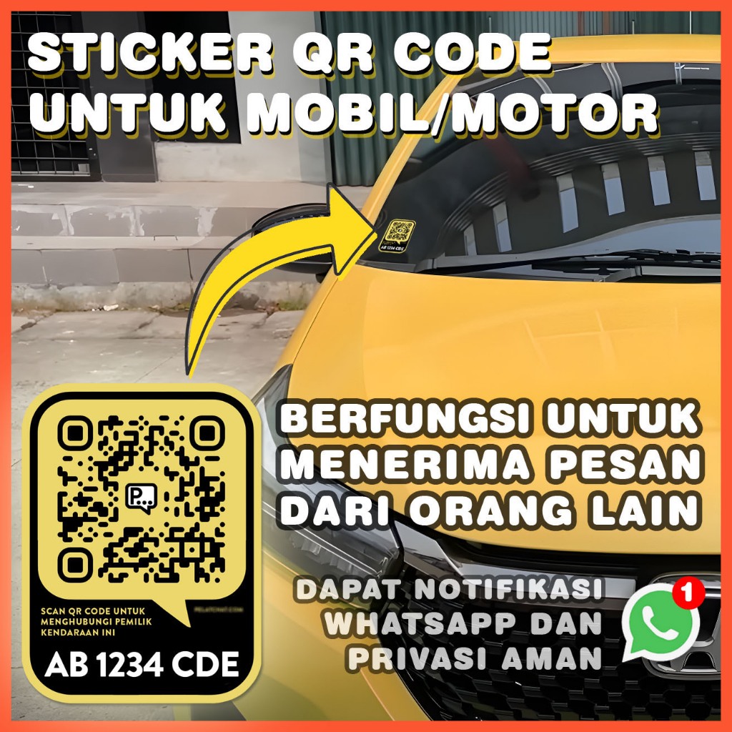 Jual Sticker QR Code Untuk Kendaraan Mobil atau Motor | Shopee Indonesia
