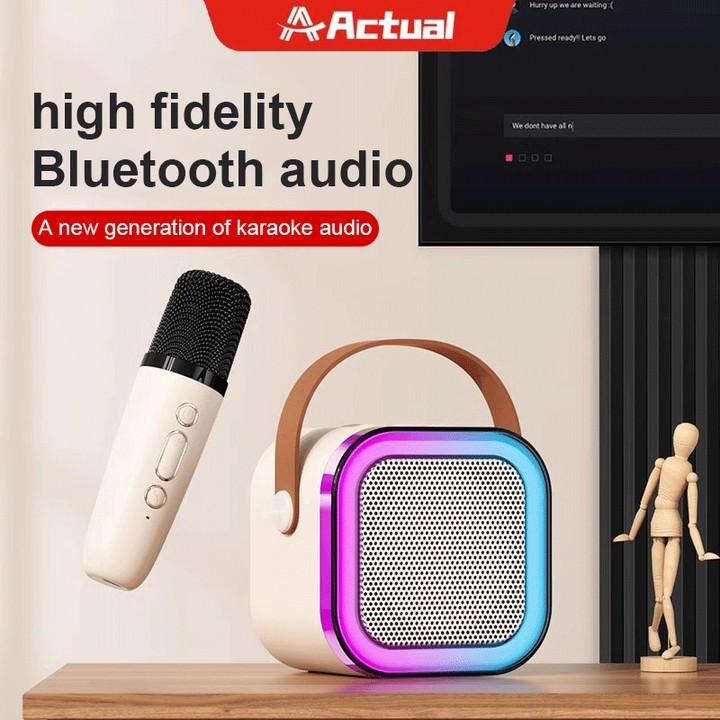 Jual Actual 【COD】 Speaker Microphone Karaoke Set Bluetooth Mini Full ...