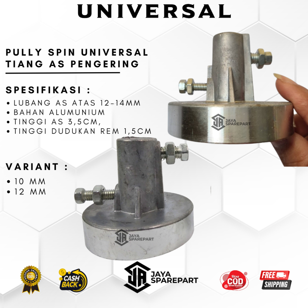 Jual PULLY MOTOR DINAMO SPIN PENGERING SHARP dan umum 12MM - 10MM PULI ...