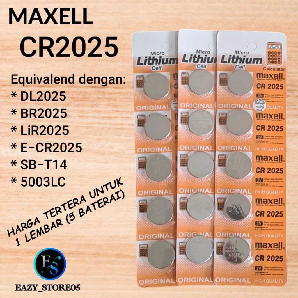 Jual Baterai Maxell CR2025 3V Lithium Battery Batre Batrai CR 2025 3 ...