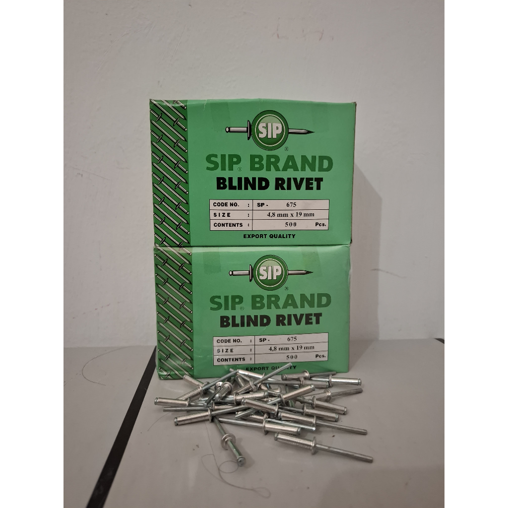 Jual READY Paku Rivet Blind Rivet SIP BRAND SP-675 4,8MM x 19MM ASLI ...